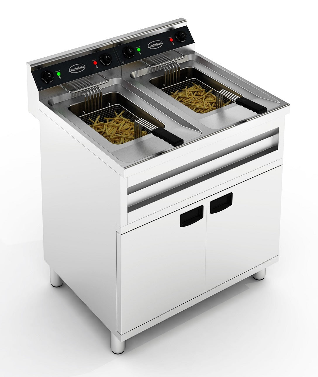 Dual Tank Electric Fryer with Twin Baskets - 2 x 12L Capacity, 2 x 9kW Power, 400V - Combisteel Model 7455.0965