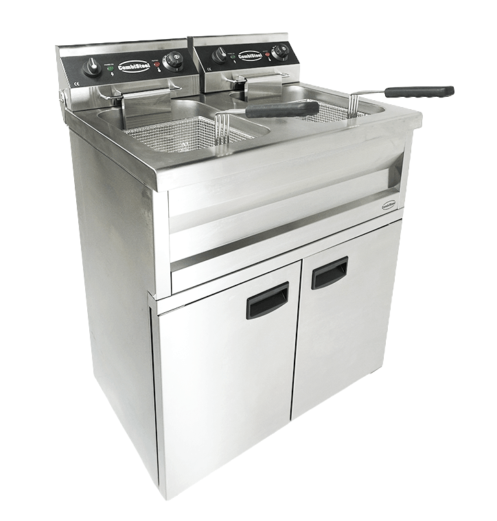 Commercial Fryer - Introducing the Electric Dual Tank Floor Fryer – 2 x 9 Litre Capacity for Perfectly Crispy Results