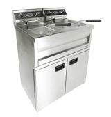 Commercial Fryer - Introducing the Electric Dual Tank Floor Fryer – 2 x 9 Litre Capacity for Perfectly Crispy Results
