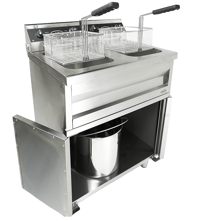 Commercial Fryer - Introducing the Electric Dual Tank Floor Fryer – 2 x 9 Litre Capacity for Perfectly Crispy Results