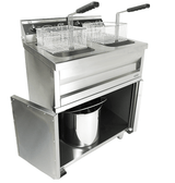 Commercial Fryer - Introducing the Electric Dual Tank Floor Fryer – 2 x 9 Litre Capacity for Perfectly Crispy Results