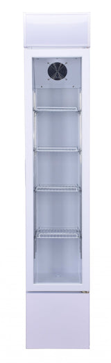 Sleek Combisteel Slimline Single Hinged Glass Door Fridge Merchandiser - 105L Capacity