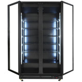 Commercial Catering Equipment - Refrigerator 2 Glass Doors Black Nap-850