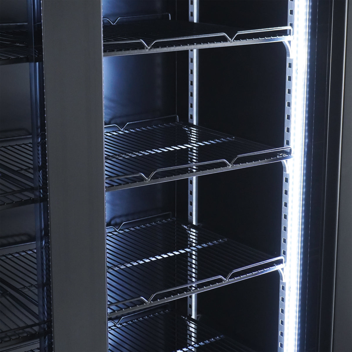Commercial Catering Equipment - Refrigerator 2 Glass Doors Black Nap-850