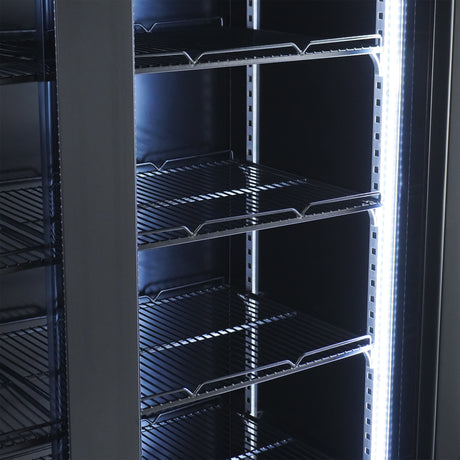 Commercial Catering Equipment - Refrigerator 2 Glass Doors Black Nap-850