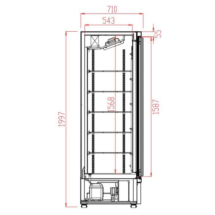 Sleek Combisteel Single Glass Door Display Cooler Fridge JDE-600R - Elevate Your Beverage Presentation!