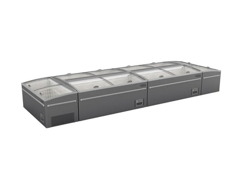 Commercial Chest Freezer - 2100mm Automatic Defrost Chest Freezer in Sleek Grey - Perfect for Supermarkets