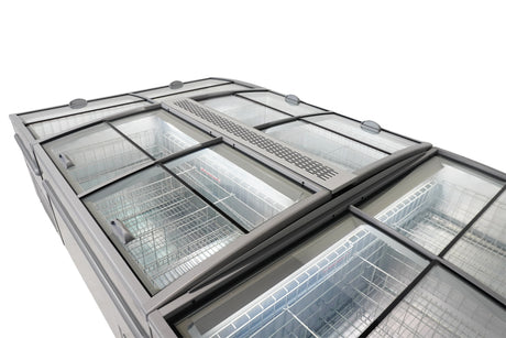Commercial Chest Freezer - 2100mm Automatic Defrost Chest Freezer in Sleek Grey - Perfect for Supermarkets