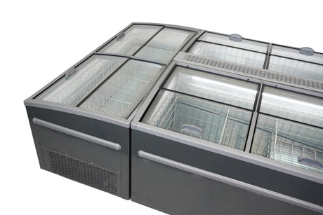 Commercial Chest Freezer - 2100mm Automatic Defrost Chest Freezer in Sleek Grey - Perfect for Supermarkets