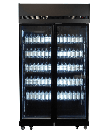 Commercial Catering Equipment - Refrigerator 2 Glass Doors Black Irm-770 Bl
