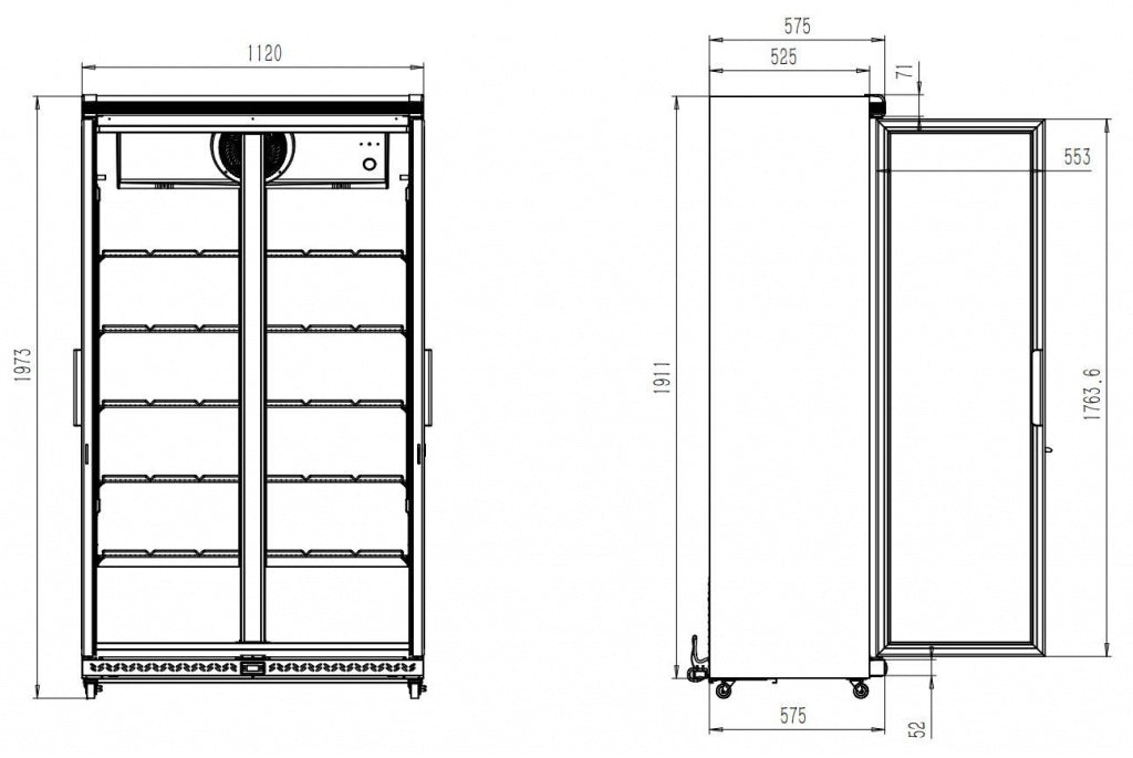 Experience the Elegance of the Combisteel Double Hinged Glass Door Fridge Merchandiser - 785L Capacity (Model AVL-785R)