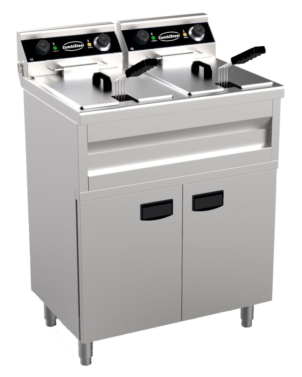 Introducing the Combisteel Electric Dual Tank Floor Fryer – 2 x 9 Litre Capacity for Perfectly Crispy Results!