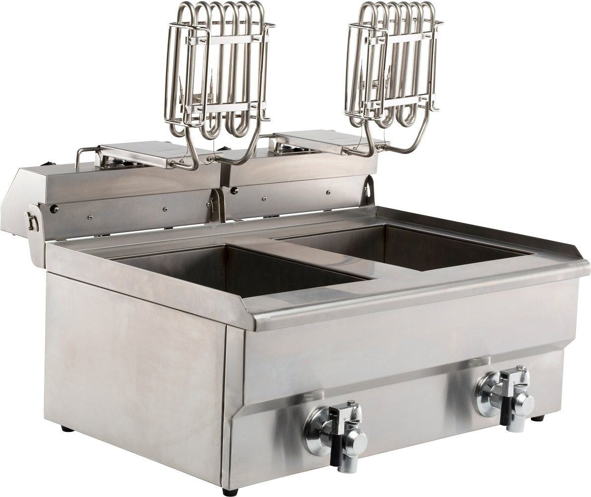 Premium Combisteel Dual Tank Electric Countertop Fryer - 2 x 8 Liters of Delightful Frying Capacity - Model 7455.1005