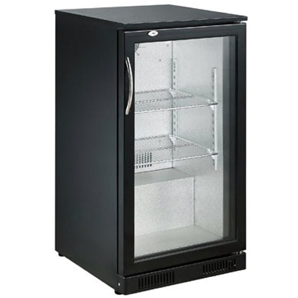 Sleek Black Slimline Backbar Cooler with 1 Door - 500mm Wide