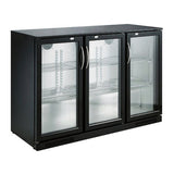 Sleek Black 3-Door Backbar Cooler by Combisteel - Model 7455.1310