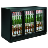 Sleek Black Combisteel Backbar Cooler with 3 Convenient Sliding Doors - Model 7455.1320