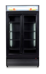 Sleek Black Combisteel Sliding Glass Door Refrigerator - Model BEZ-780SL