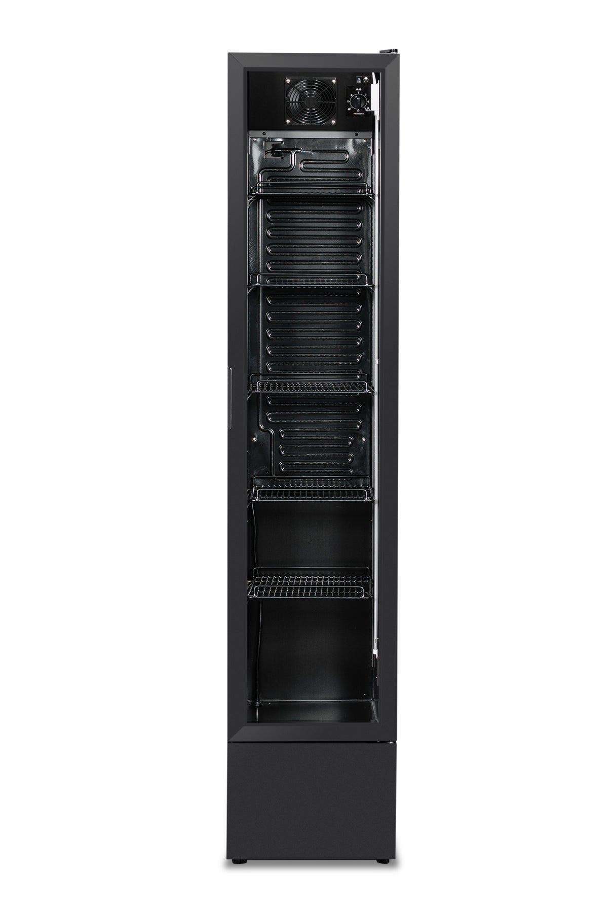 Combisteel Glass Door Refrigerator Narrow Black Nap 150