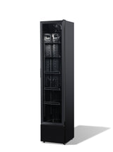 Combisteel Glass Door Refrigerator Narrow Black Nap 150