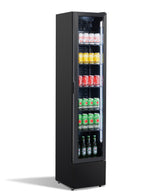 Combisteel Glass Door Refrigerator Narrow Black Nap 150
