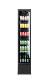 Combisteel Glass Door Refrigerator Narrow Black Nap 150