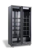 Commercial Catering Equipment - Refrigerator 2 Glass Doors Black Nap 850