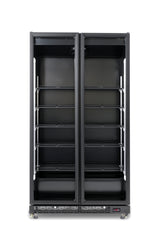 Commercial Catering Equipment - Refrigerator 2 Glass Doors Black Nap 850