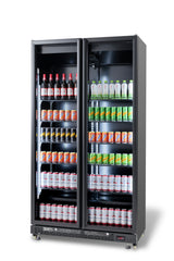 Commercial Catering Equipment - Refrigerator 2 Glass Doors Black Nap 850