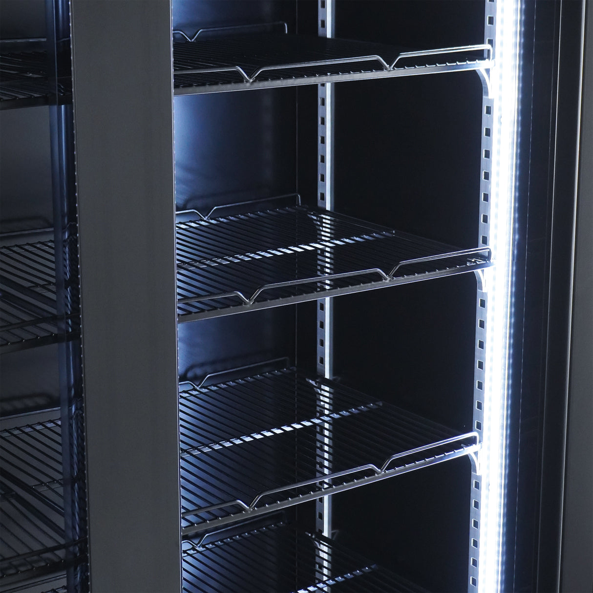 Commercial Catering Equipment - Refrigerator 2 Glass Doors Black Nap 850