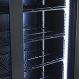 Commercial Catering Equipment - Refrigerator 2 Glass Doors Black Nap 850
