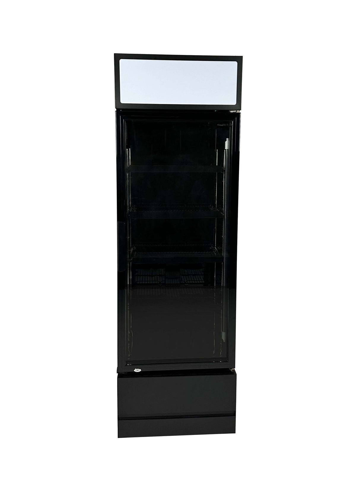 Sleek Combisteel 360L Single Hinged Glass Door Bottle Merchandiser - Black Finish