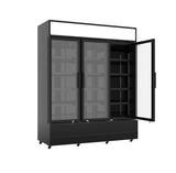 Sleek Black 3-Door Combisteel Refrigerator - FCU-1200 BL, Perfect for Your Commercial Needs!