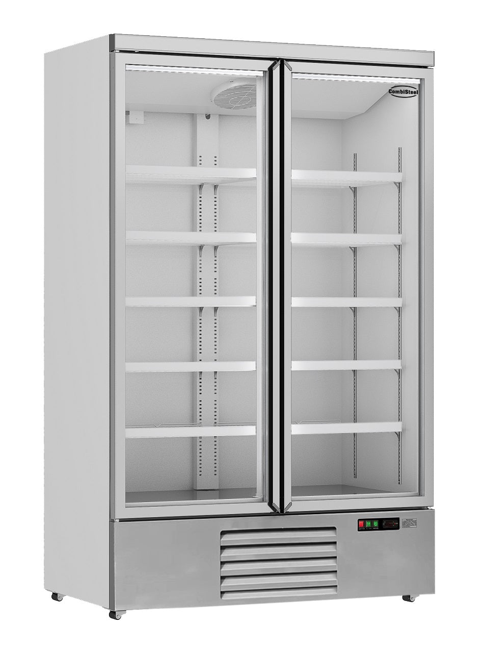 Elegant Combisteel 2-Door Glass Refrigerator JDE-1000R – Ultimate Cooling Solution!