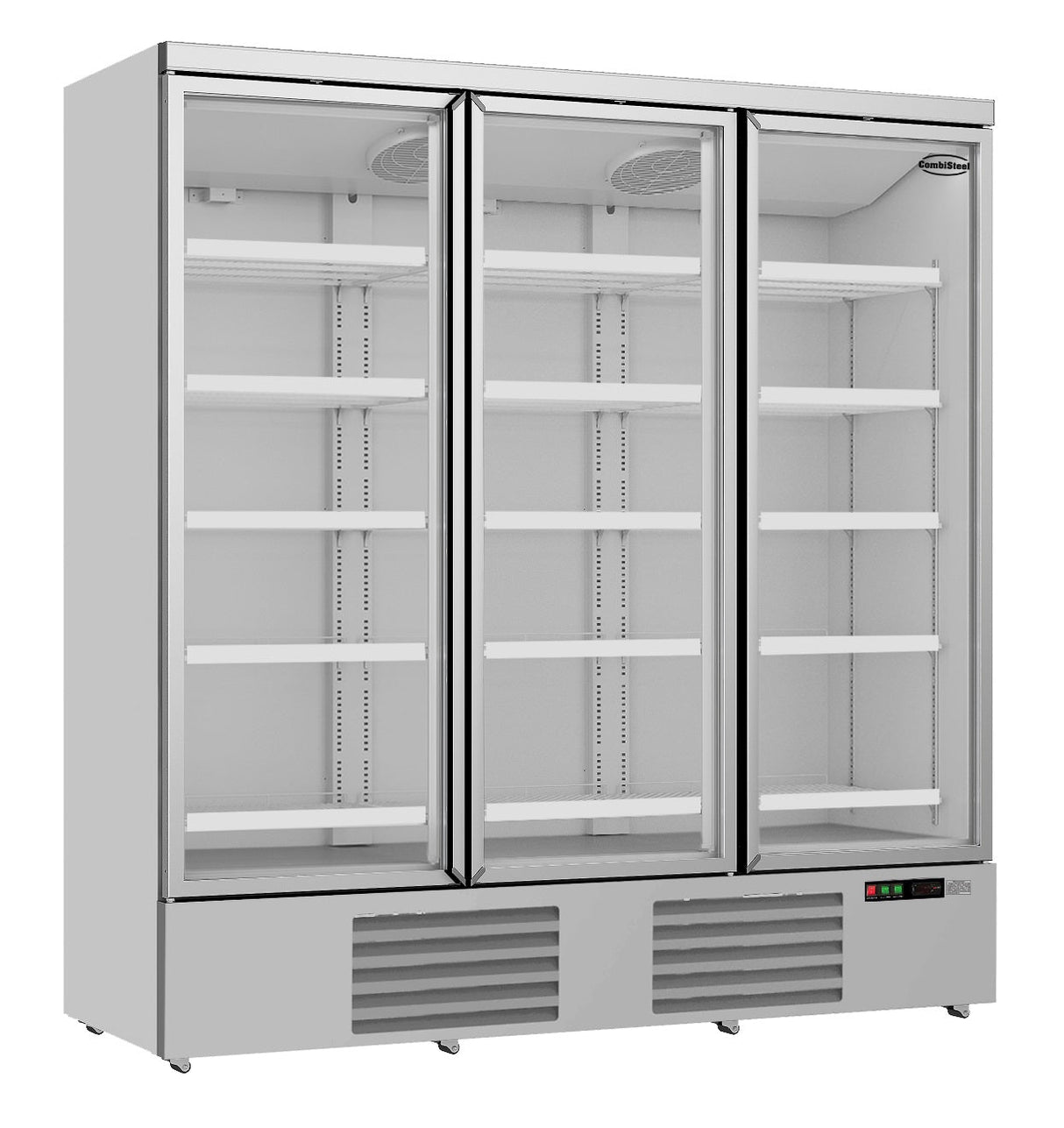 Stylish Combisteel 3-Door Refrigerator with Glass Panels - Model JDE-1530R