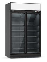 Sleek Black Combisteel 2-Door Glass Refrigerator - Model Ins-1000R BL - Perfect for Your Business!