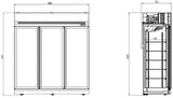 Premium Combisteel 3-Door Glass Refrigerator - Model Ins-1530R, Perfect for Display & Storage!