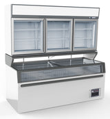 Sleek White Wall-Mounted Freezer with 3 Glass Doors - Combisteel Model 7455.2525