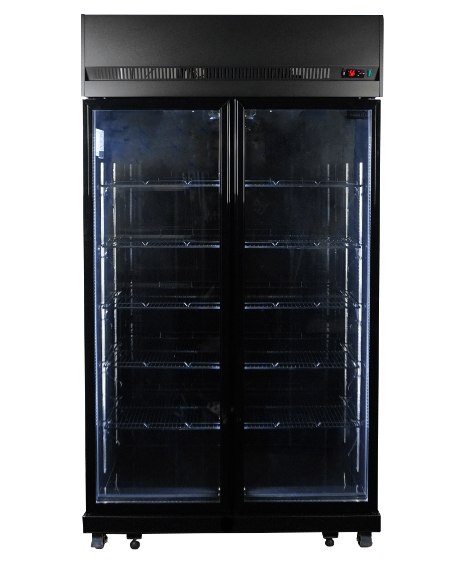 Commercial Catering Equipment - Refrigerator 2 Glass Doors Black Irm 770 Bl
