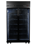 Commercial Catering Equipment - Refrigerator 2 Glass Doors Black Irm 770 Bl