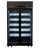 Commercial Catering Equipment - Refrigerator 2 Glass Doors Black Irm 770 Bl