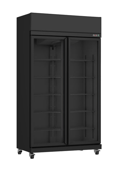 Refrigerator 2 Glass Doors Black Irm-770 Bl