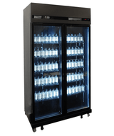 Commercial Catering Equipment - Refrigerator 2 Glass Doors Black Irm 770 Bl