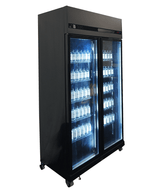 Commercial Catering Equipment - Refrigerator 2 Glass Doors Black Irm 770 Bl