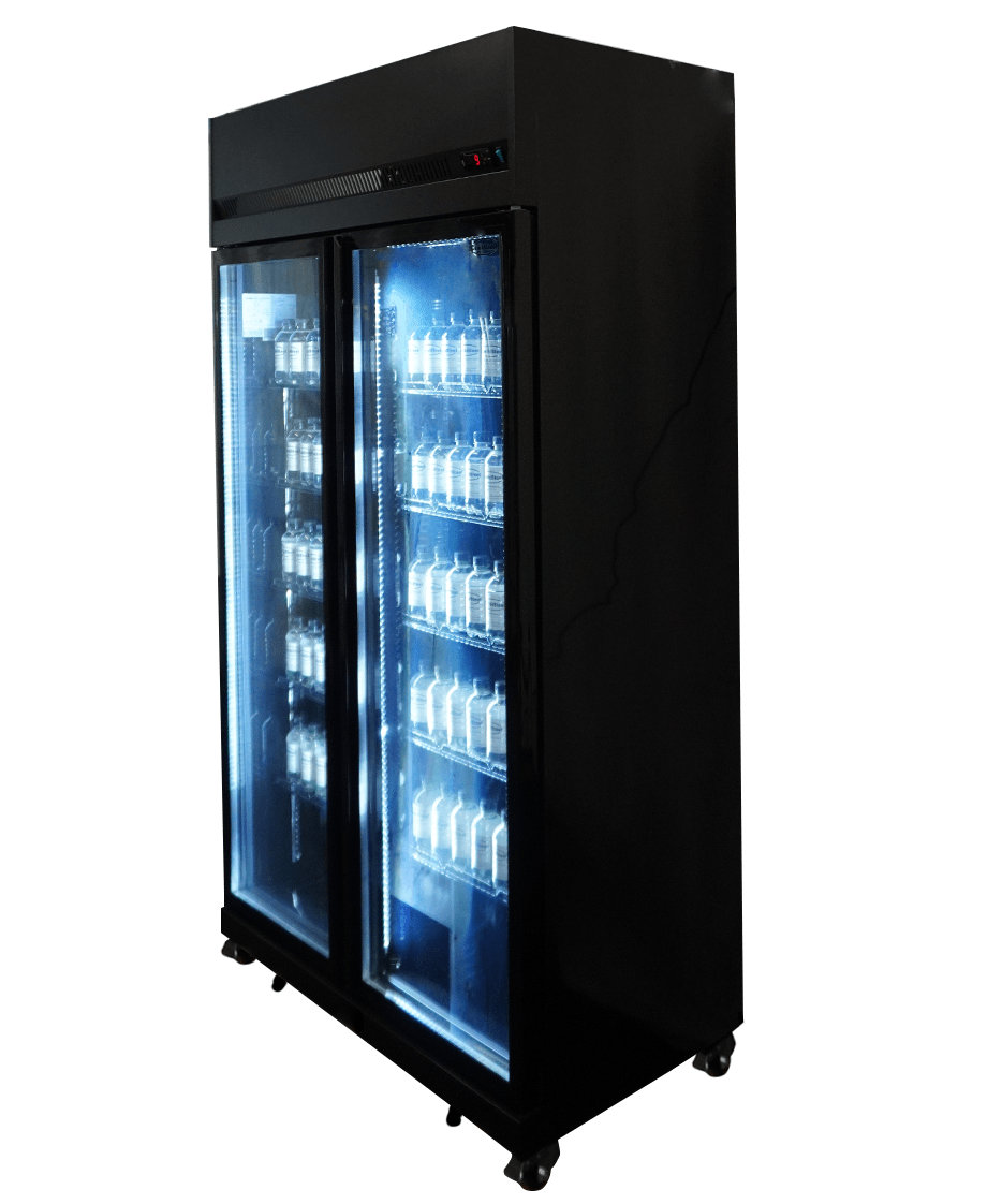 Commercial Catering Equipment - Refrigerator 2 Glass Doors Black Irm 770 Bl