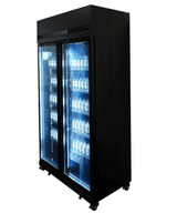 Commercial Catering Equipment - Refrigerator 2 Glass Doors Black Irm 770 Bl