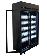 Commercial Catering Equipment - Refrigerator 2 Glass Doors Black Irm 770 Bl