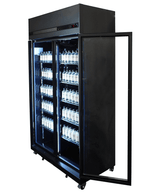 Commercial Catering Equipment - Refrigerator 2 Glass Doors Black Irm 770 Bl