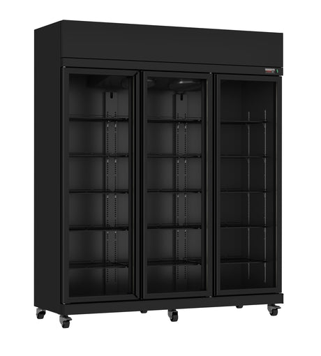 Refrigerator 3 Glass Doors Black Irm-1180r Bl