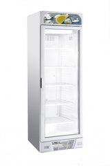 Sleek White Combisteel 382L Single Glass Door Display Freezer with Canopy - Model 7464.0055