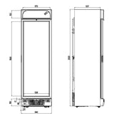 Sleek White Combisteel 382L Single Glass Door Display Freezer with Canopy - Model 7464.0055